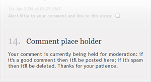 A screenshot showing a comment place holder