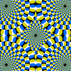 An odd patterned shape that appears to be moving